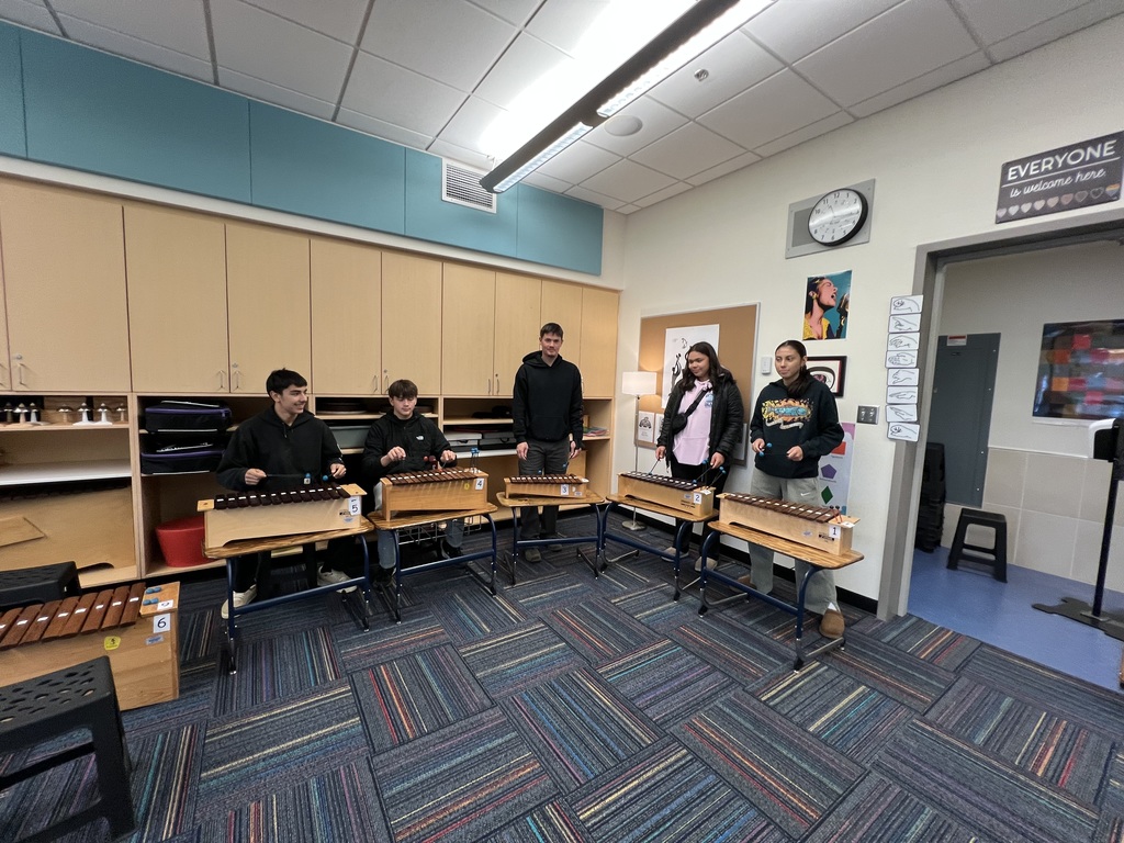 students standing with xylophones