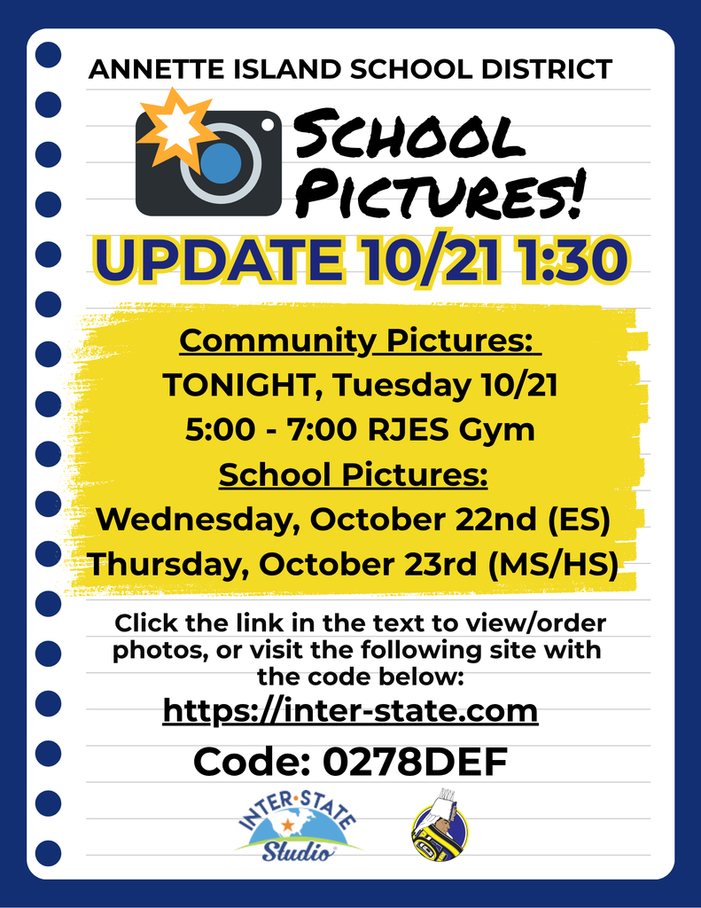 UPDATE School Photos 2025 flyer with text and camera