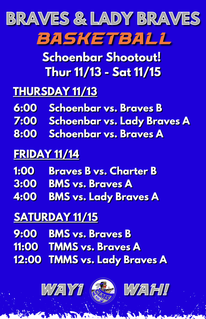 Schoenbar Shootout 25 graphic with times of games