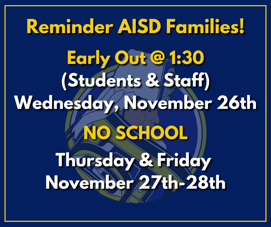 Thanksgiving week sched- graphic with text