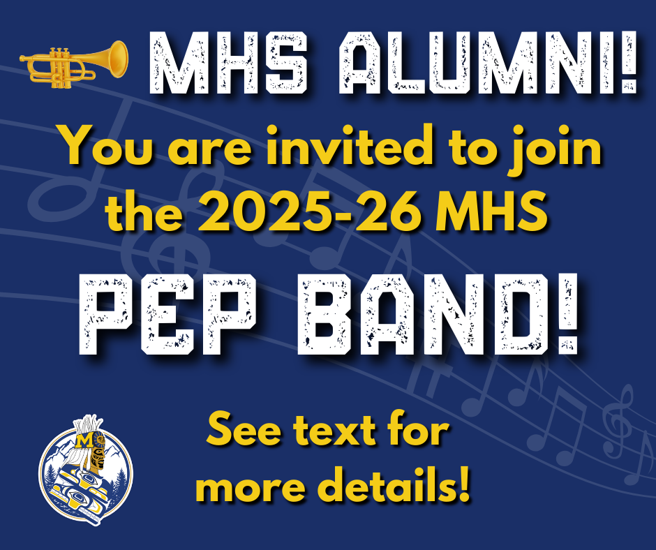 alumni join pep band 25-26 graphic with text and music notes