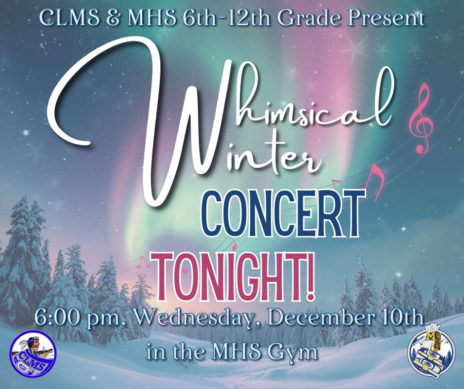 graphic with text, northern lights winter background