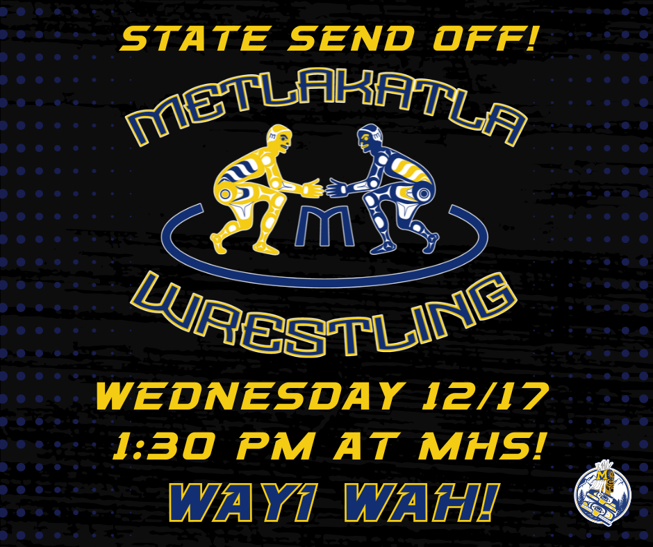 WR Regionals state send off - graphic with text, formline wrestlers