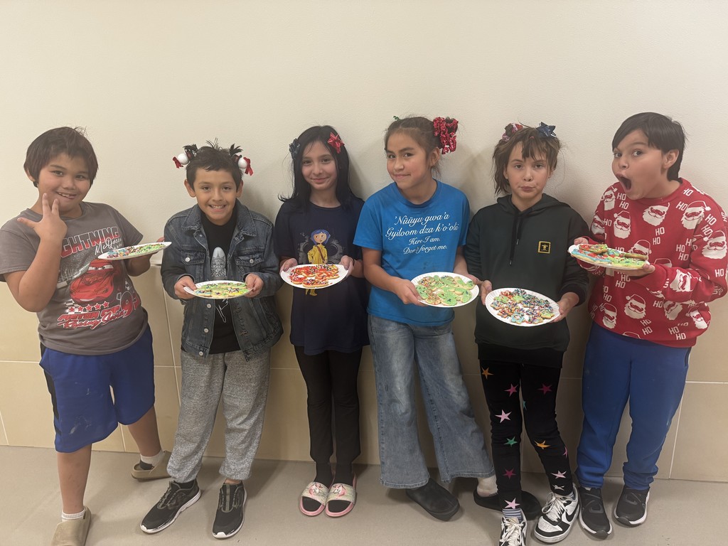 students making holiday cookies