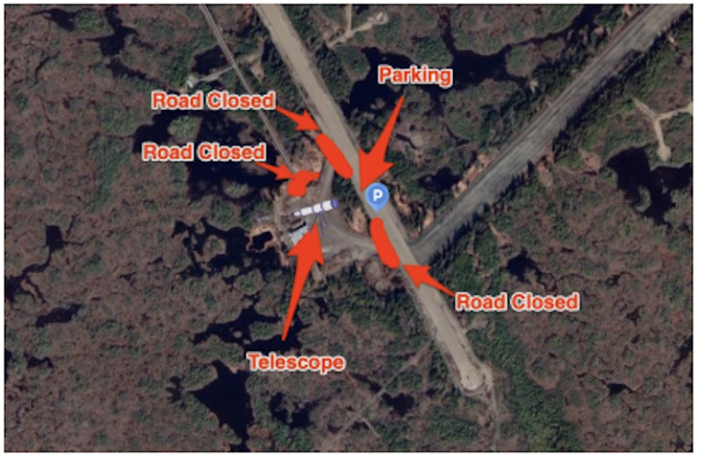 map with road closure arrows