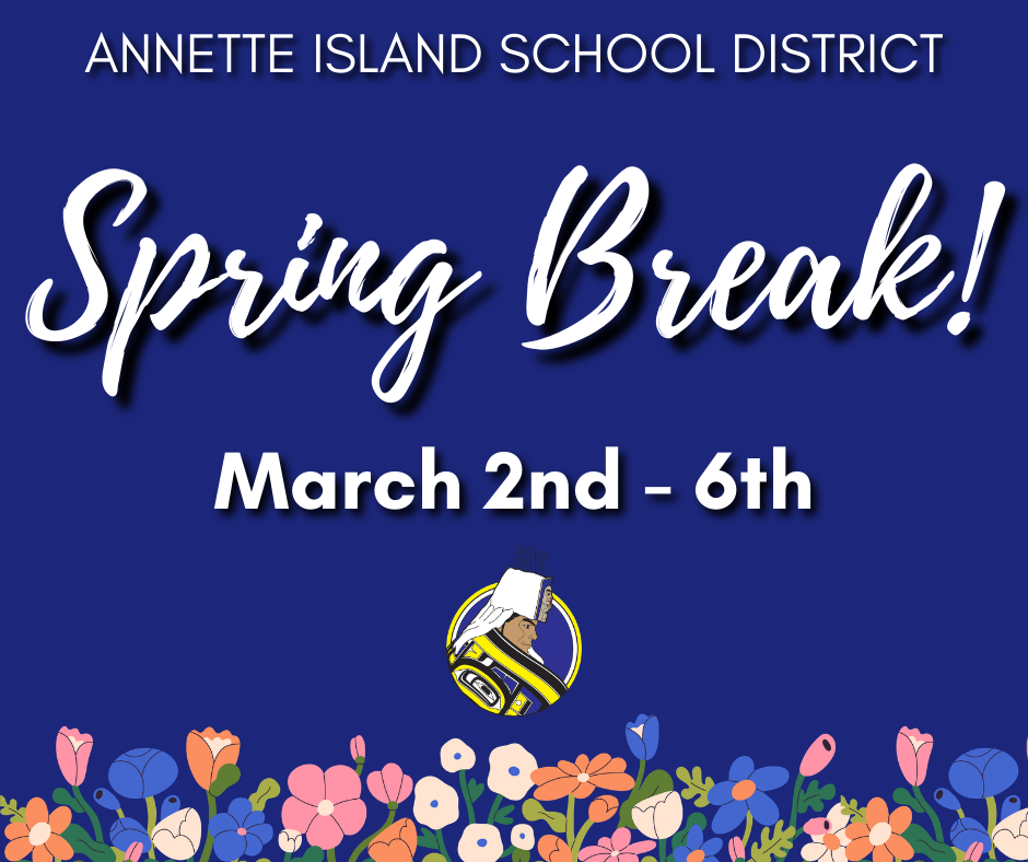 Spring Break 2026 - graphic with text, flowers