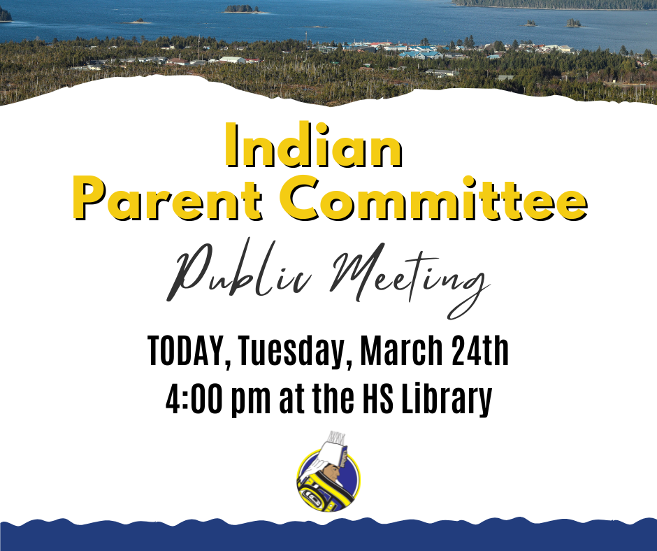 graphic with text, picture of ocean, trees