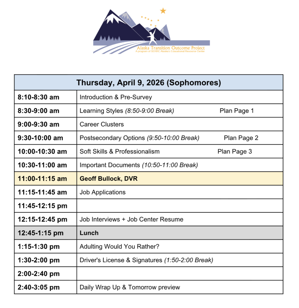schedule for student life planning