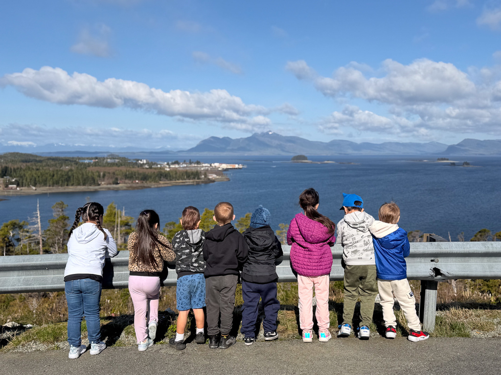 students standing on lookout