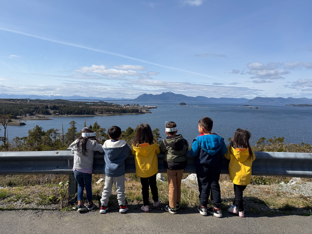 students standing on lookout