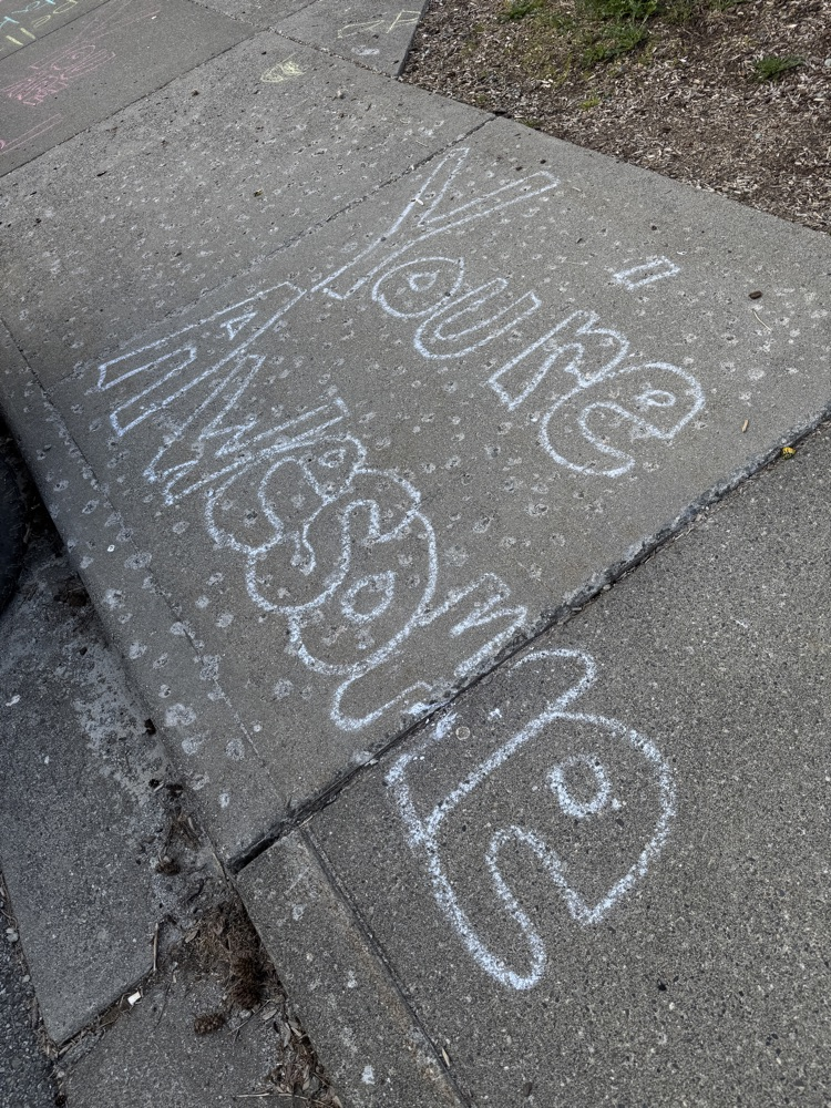 sidewalk chalk you’re awesome