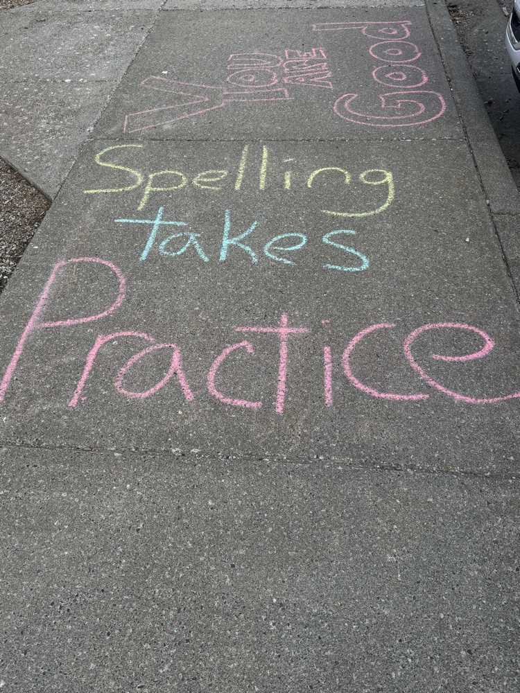 sidewalk chalk spelling takes practice 