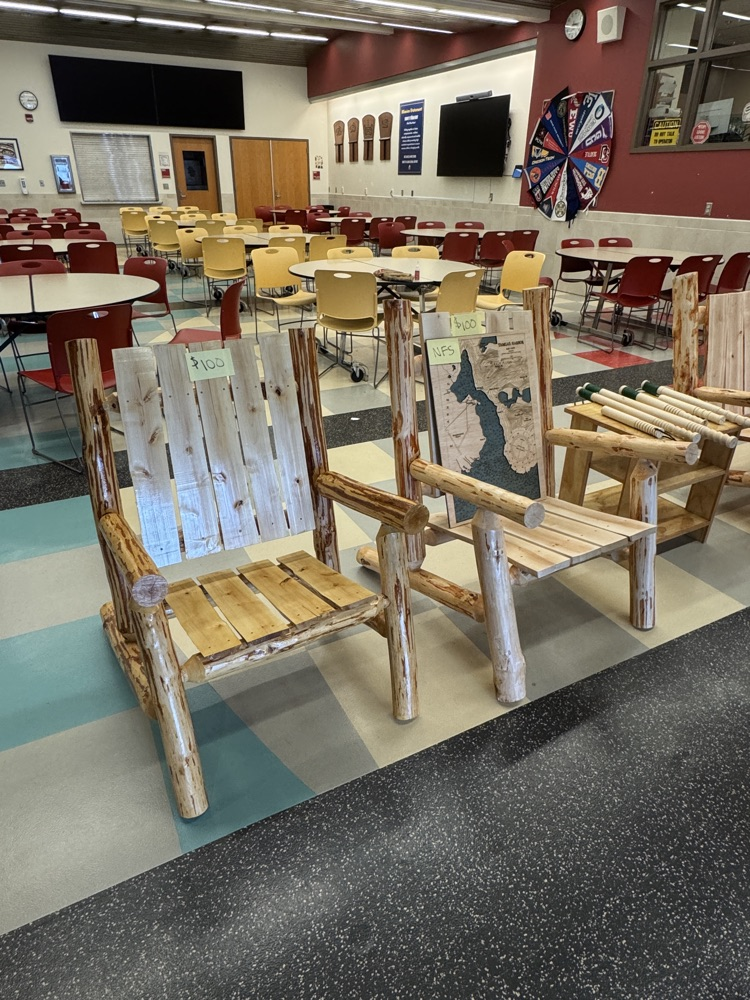 wooden chairs in a cafeteria