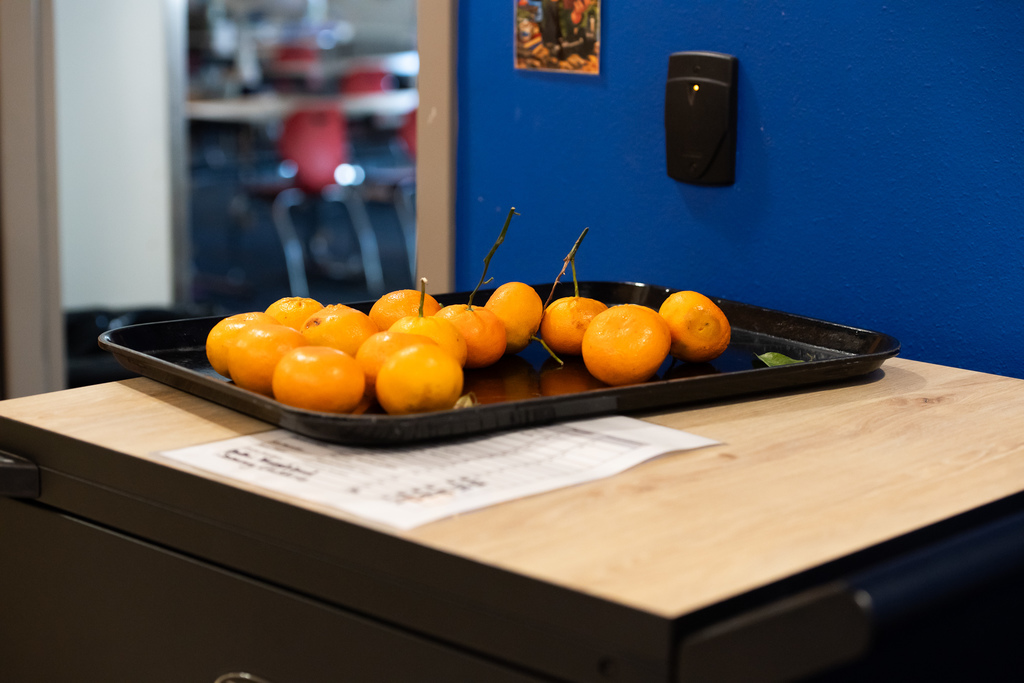 tangerines on a tray