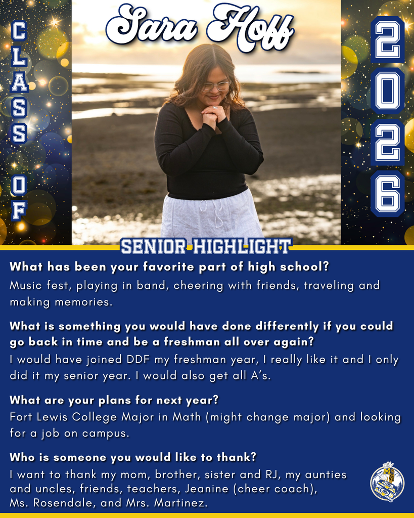 graphic with text, female student standing on beach during a sunset