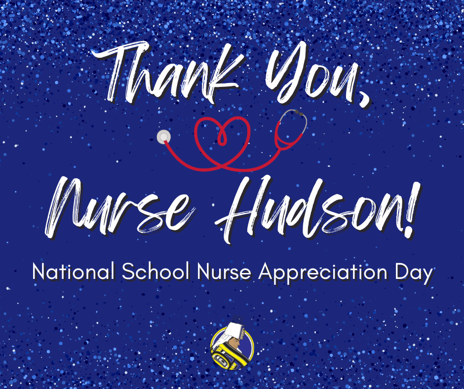 school nurse appreciation day graphic with glitter and a stethoscope