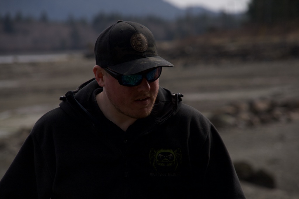 man working on a beach