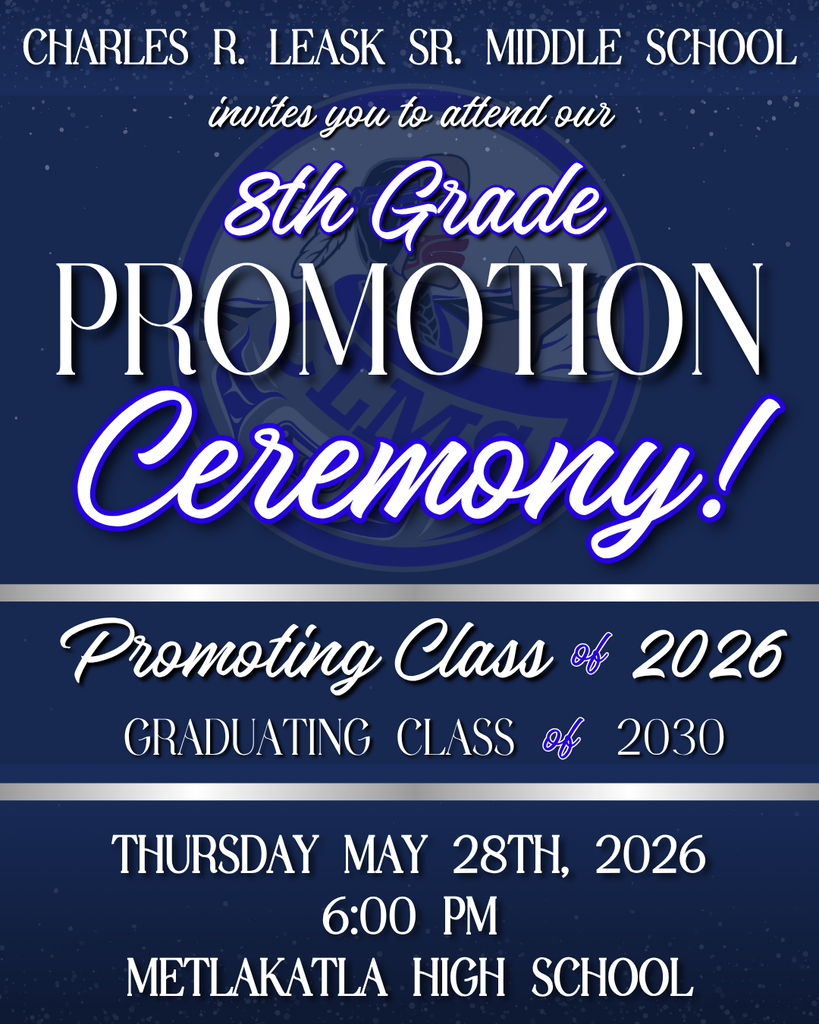 graphic with text, information about 8th grade promotion