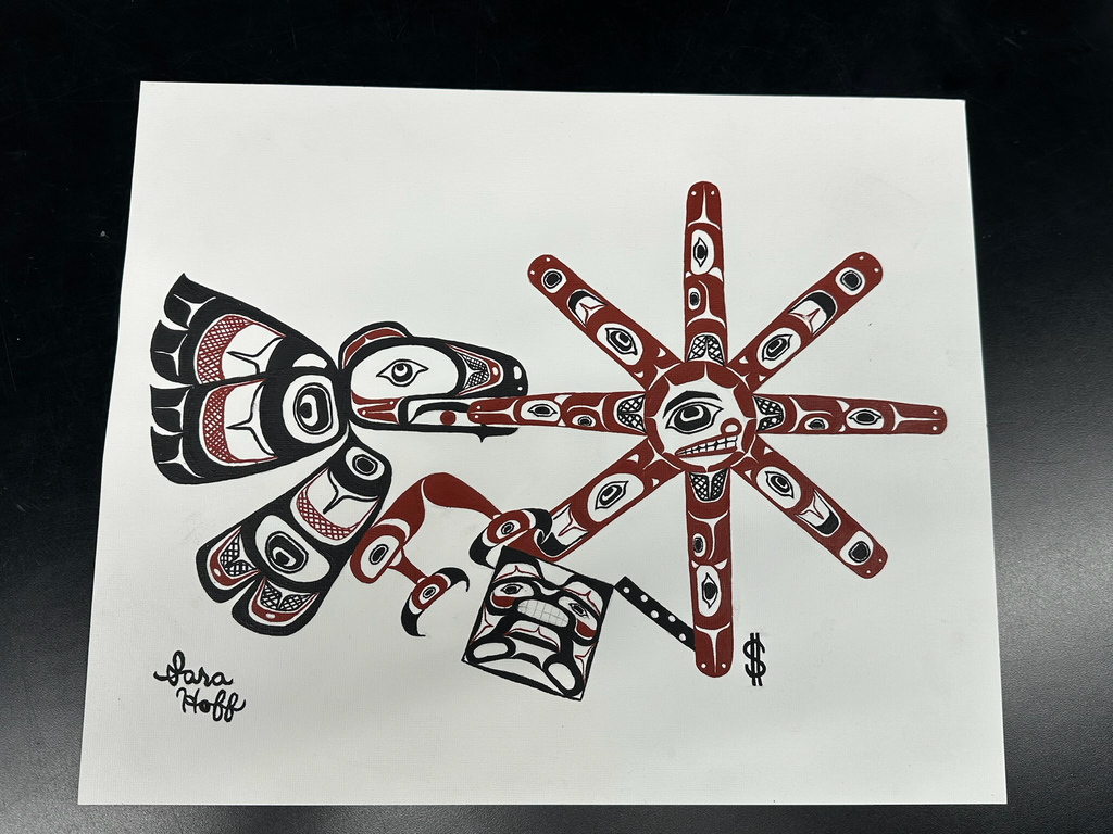 image of formline, raven stealing the sun