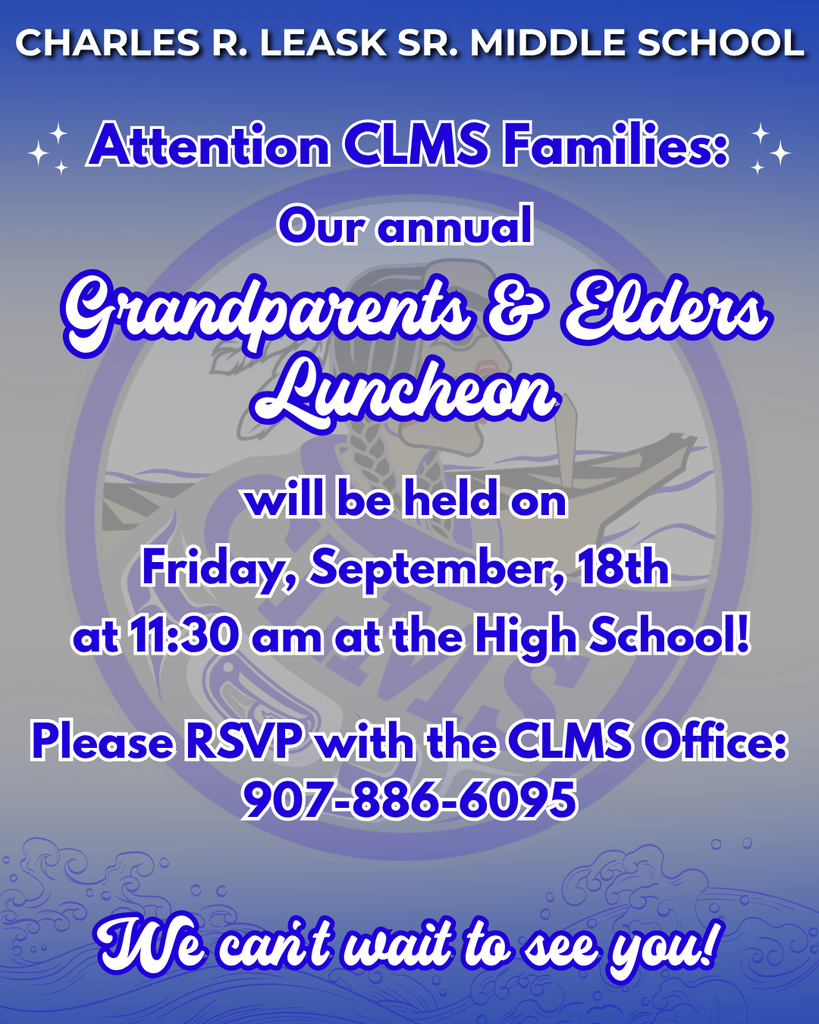 graphic with text, graphic has waves and the CLMS logo on it.  