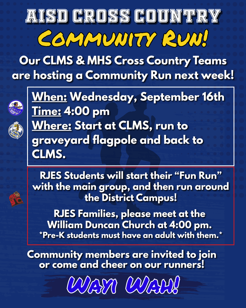 graphic with text, information about community run, text in description
