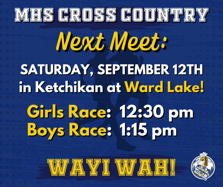 graphic with text, information about cross country meet, also in description