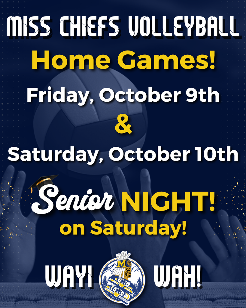 graphic with text, volleyball players, Senior Night