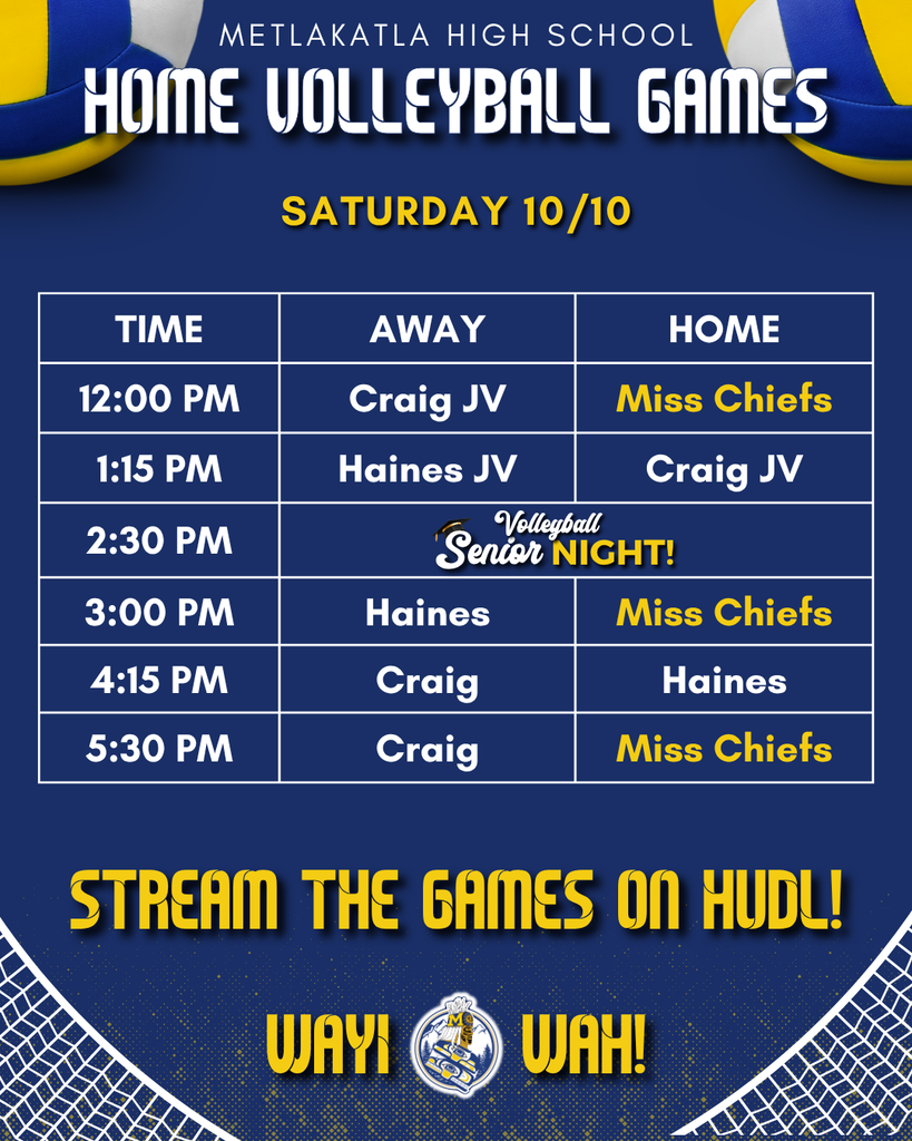 graphic with text, volleyball schedule for saturday