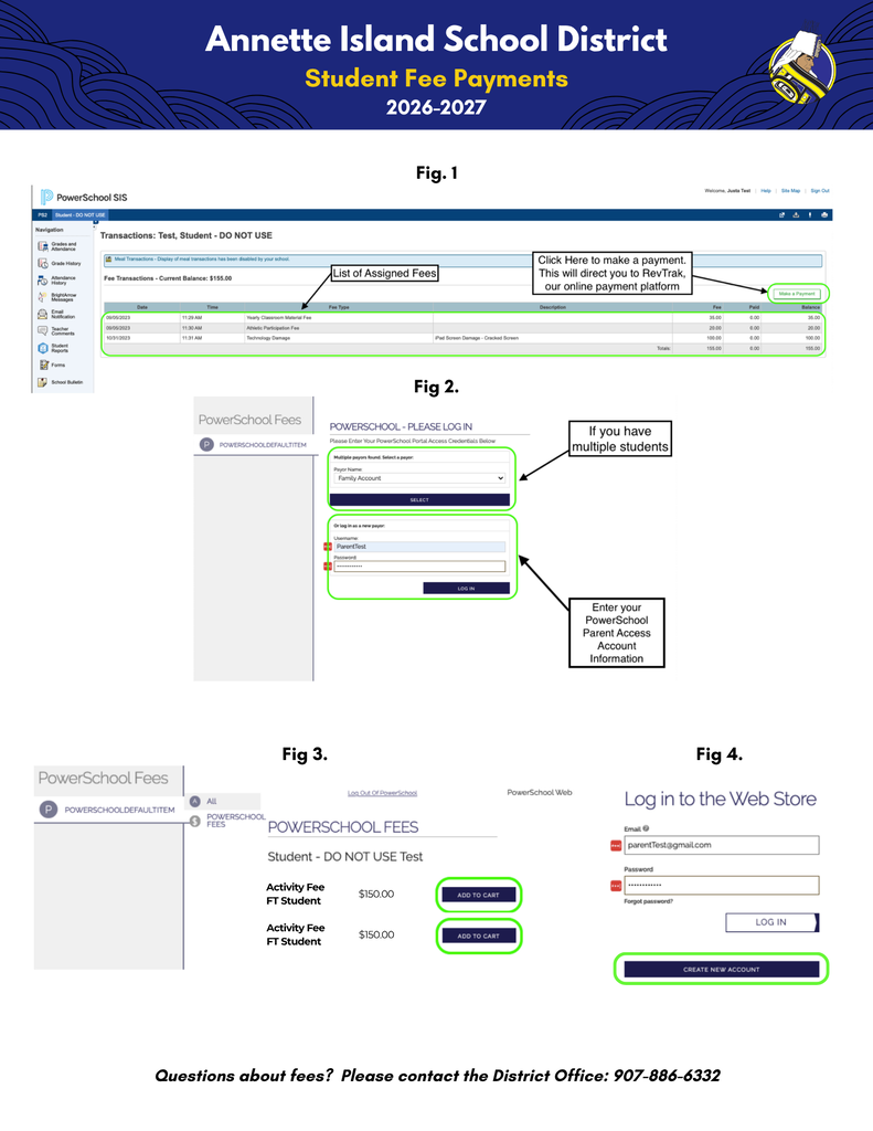 graphic with text, information about fees. Pdf link in description.