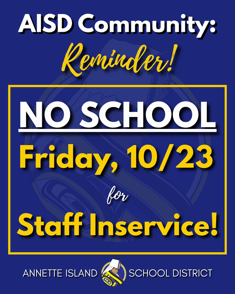 graphic with text, information about staff inservice 10/23