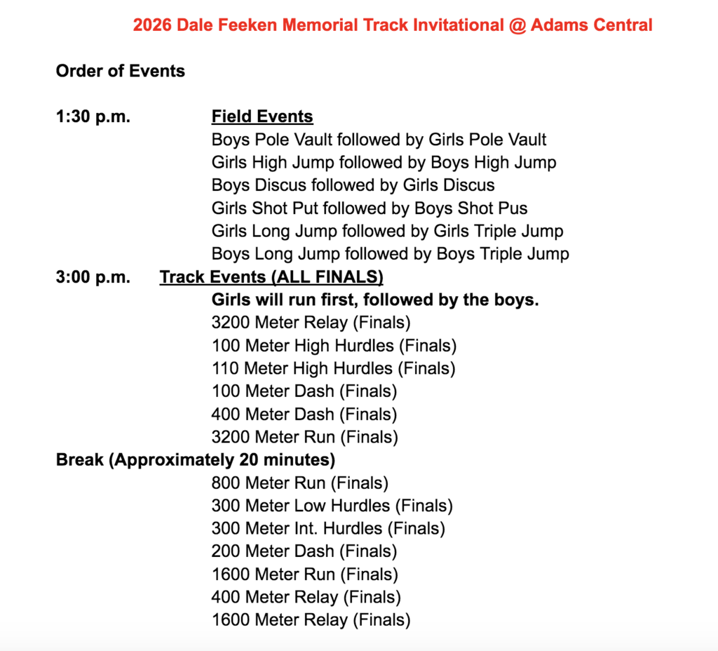 order of events