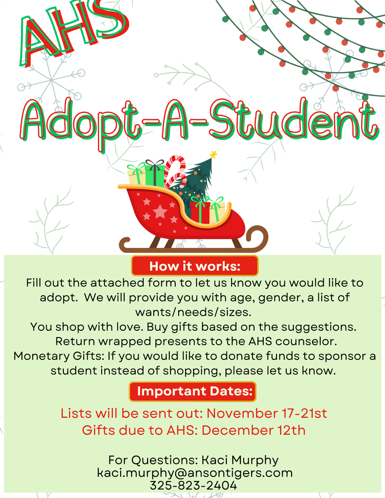 Sign up to sponsor an AHS Christmas Adopt-A-Student