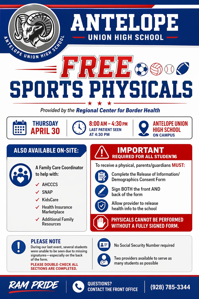 Flyer for Physicals