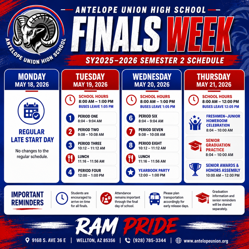 Finals Week Schedule