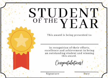 student of hte year