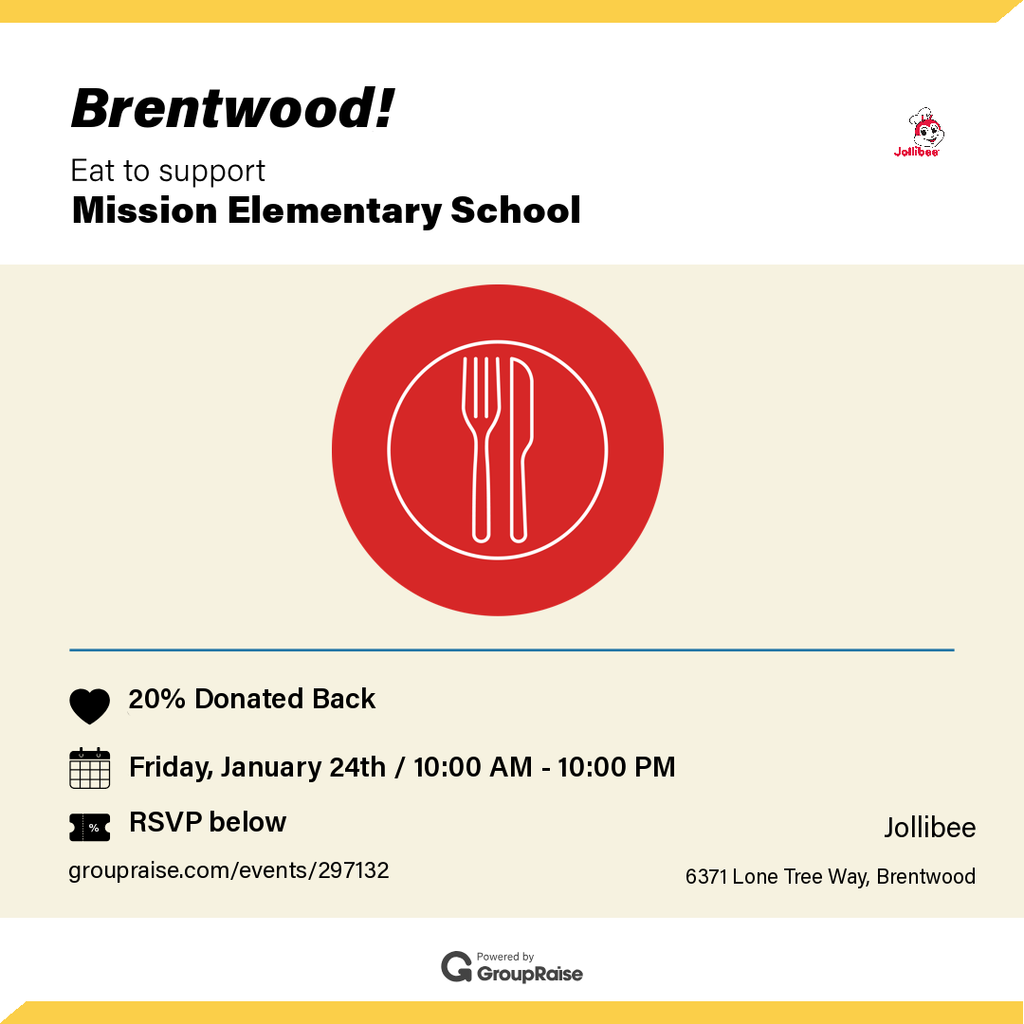 Jollibee Fundraiser-Support Mission Elementary