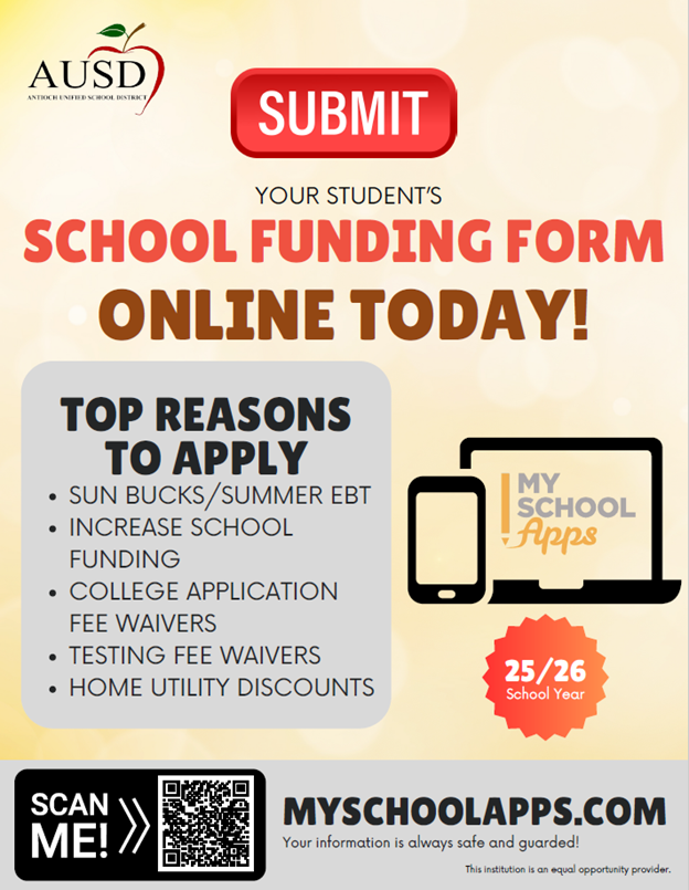 AUSD School Funding Form for SUN Bucks