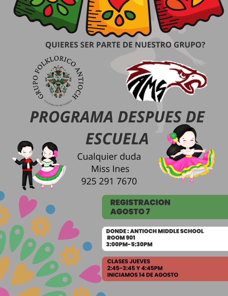 25-26 AUSD Ballet Folklorico Registration 8/7 @ 3pm @ AMS