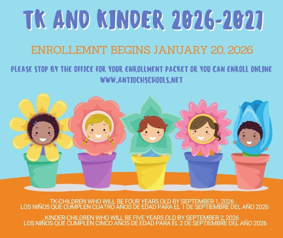 TK and Kinder 2026-2027 Enrollment 