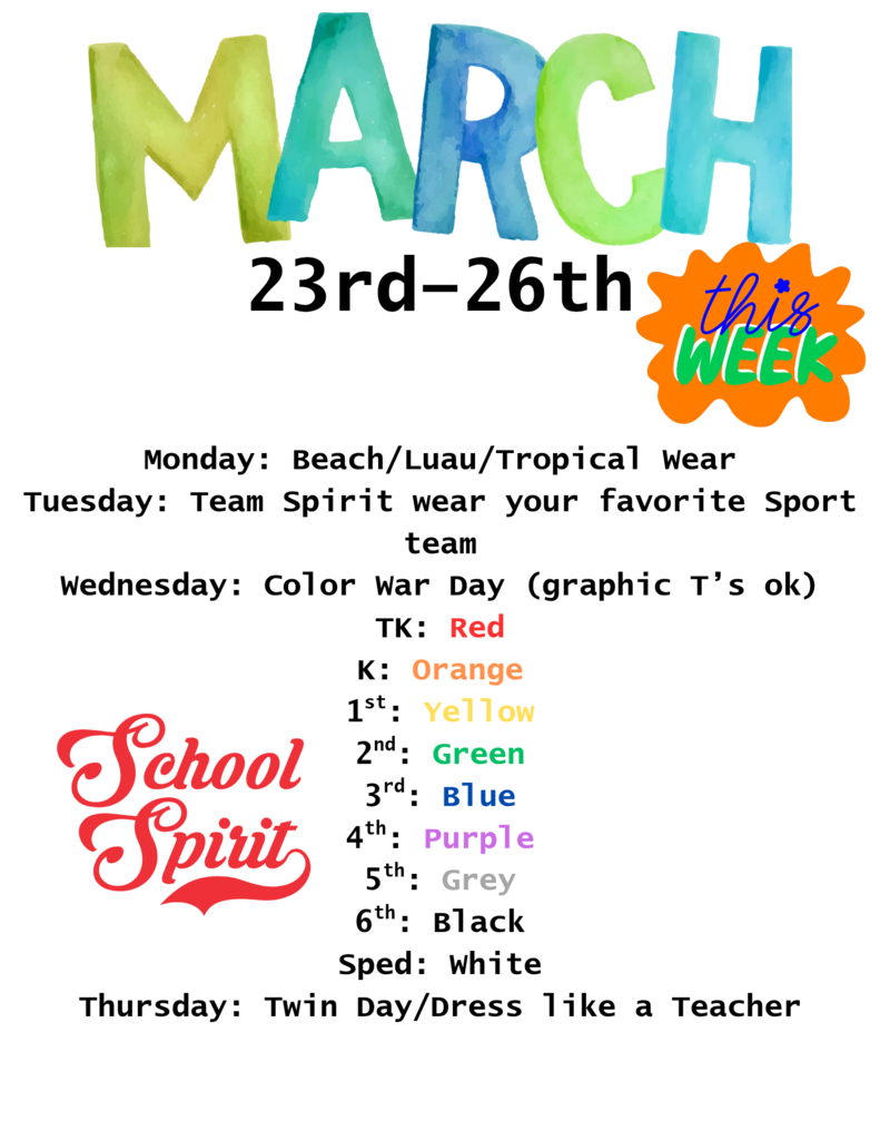 March Spirit Week