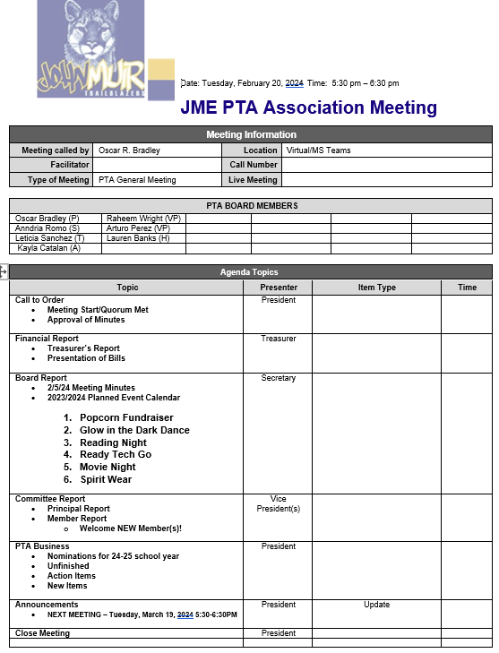 2-20 Agenda