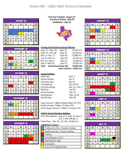 26-27 Calendar