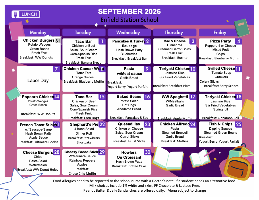 September lunch menu
