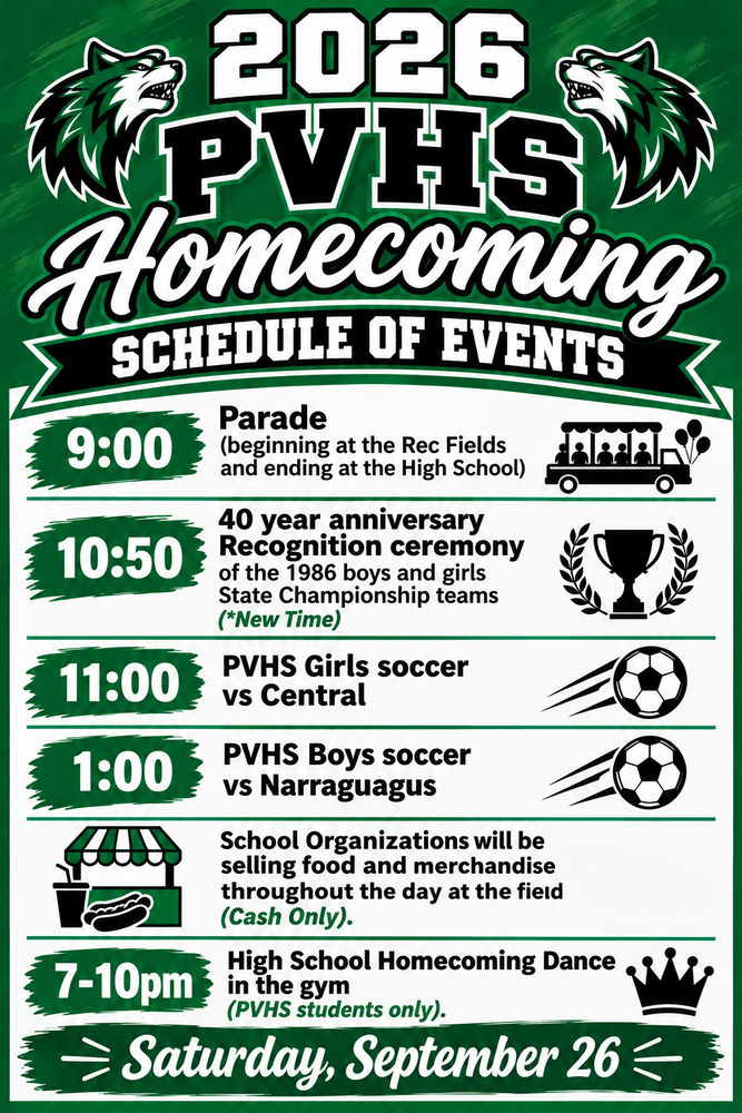 2026 Homecoming Schedule