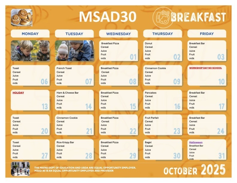 October breakfast menu