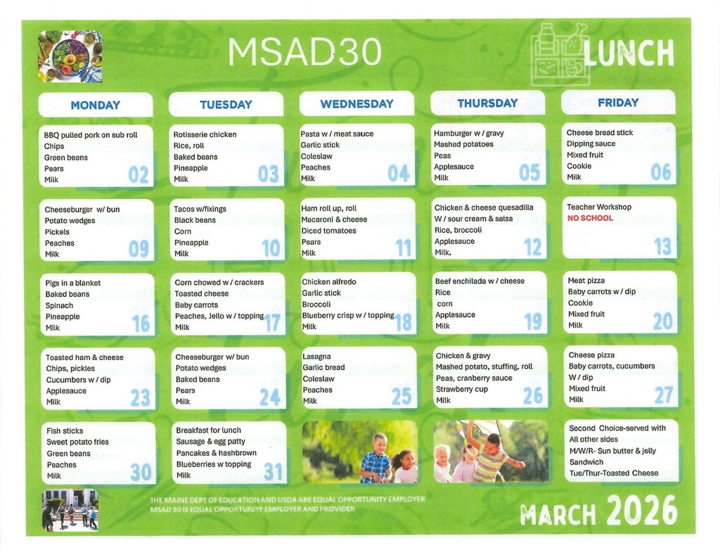 March Menu