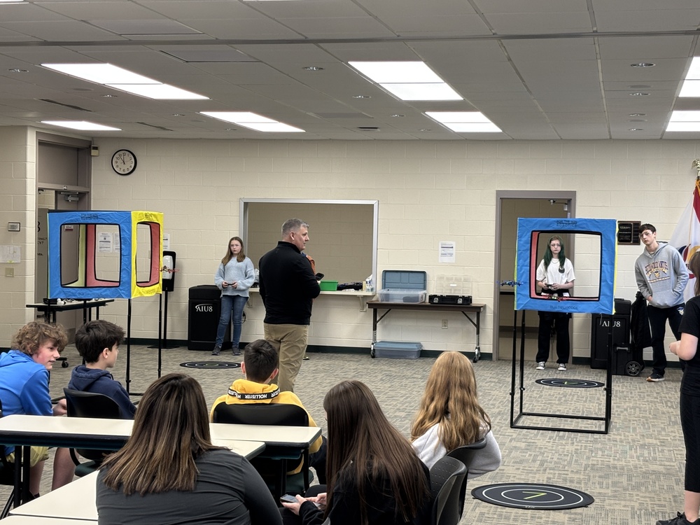 Students flying drones