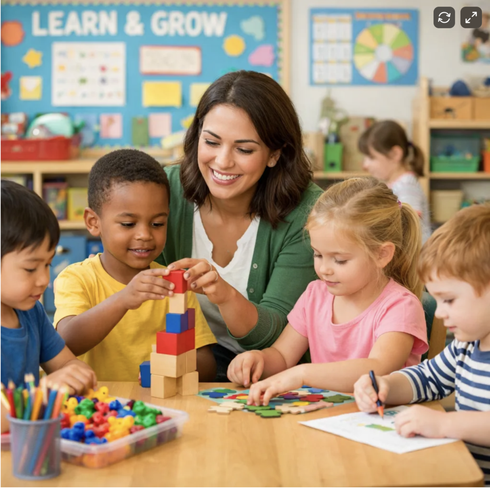 teacher with students