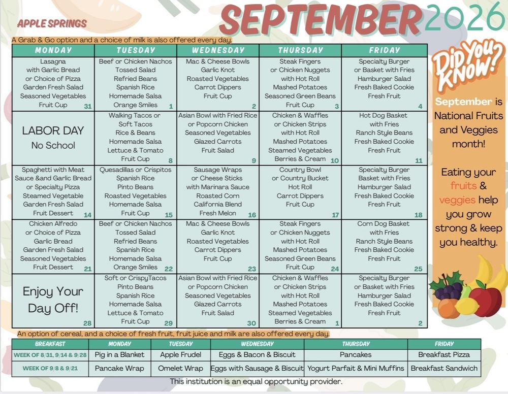 September Menu