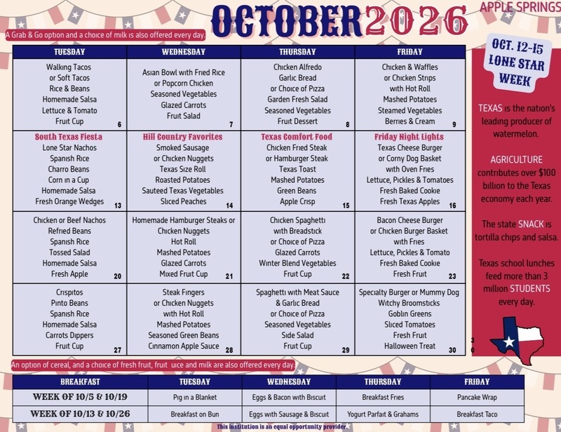 October Menu